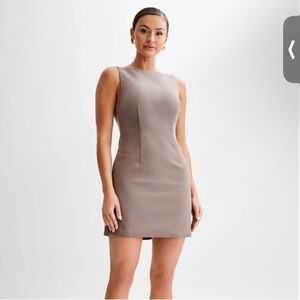 NWT Meshki Angela Suiting Mini Dress L in charcoal